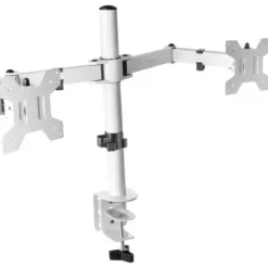 MARS GAMING MARM2 SOPORTE MONITOR DUAL - BRAZOS ARTICULADOS - GESTION DE CABLEADO - AJUSTE DE ALTURA - ESTRUCTURA ROBUSTA - ROTACION 360º - COLOR BLANCO