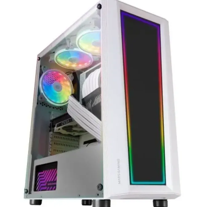 MARS GAMING MC-ART CAJA PERSONALIZABLE - PANELES DIBUJABLES - ILUMINACION ARGB 12 MODOS - REFRIGERACION AVANZADA - COMPATIBLE CON PLACAS ATX/MICROATX/MINI-ITX - COLOR BLANCO