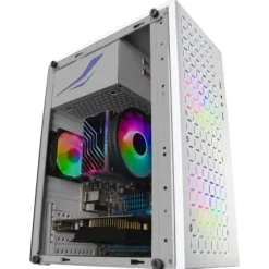 MARS GAMING MC-CORE MINITORRE GAMING - REJILLA METAL-MESH - VENTANA LATERAL - 2 VENTILADORES FRGB - SOPORTE MICRO-ATX/MINI-ITX - ALMACENAMIENTO VERSATIL - COLOR BLANCO