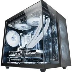 MARS GAMING MC-NOVAM MINITORRE - DOBLE CRISTAL TEMPLADO - HASTA 7 VENTILADORES - MODULAR - USB-C Y USB 3.0 - COMPATIBLE MICROATX Y MINI-ITX - COLOR NEGRO