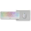 MARS GAMING MCP124 COMBO GAMING 3EN1 - TECLADO H-MECH ERGONOMICO - RATON RGB SWITCHES HUANO - ALFOMBRILLA NANOTEXTIL RAINBOW - COMPATIBILIDAD MULTIPLATAFORMA - COLOR BLANCO