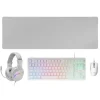 MARS GAMING MCP-RGB3 COMBO GAMING 4EN1 - TECLADO TKL H-MECH - RATON 3200 DPI RGB - AURICULARES FRGB CON CANCELACION DE RUIDO - ALFOMBRILLA XXL ANTIDESLIZANTE - COLOR BLANCO