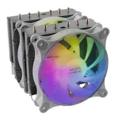 MARS GAMING MCPU-XT DISIPADOR - SOPORTA CPUS HASTA 300W - DOBLE TORRE - 6 HEATPIPES - ARGB COMPATIBLE - MULTISOCKET UNIVERSAL - MONTAJE SENCILLO - COLOR BLANCO