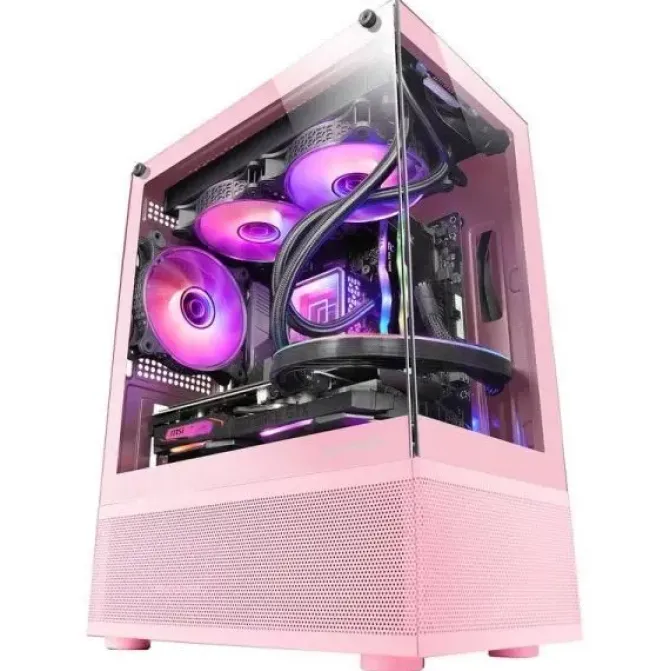 MARS GAMING MC-SE MINITORRE GAMING - DOBLE CRISTAL CONTINUO - AIRTECH MESH - DOBLE CAMARA - FILTRO MAGNETICO - CONECTIVIDAD AVANZADA - GESTION DE CABLES - COLOR ROSA