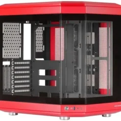 MARS GAMING MC-3T CAJA GAMING PREMIUM - TRES PANELES DE CRISTAL TEMPLADO - MONTAJE VERTICAL DE GPU - CONECTIVIDAD USB-C - HASTA 10 VENTILADORES - COLOR ROJO