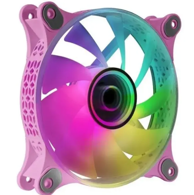 MARS GAMING MF-3D VENTILADOR ARGB - EFECTO ESPEJO INFINITO 3D - ILUMINACION 360° - COMPATIBLE CON ASUS AURA SYNC Y MAS - COLOR ROSA