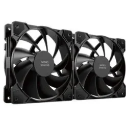 MARS GAMING MFPROX2W VENTILADORES PROFESIONALES - ULTRA SILENCIOSOS - RODAMIENTOS FDB - CONECTIVIDAD 3PIN+4PIN - KIT DE 2 UNIDADES - BLANCO O NEGRO - COLOR NEGRO
