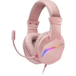 MARS GAMING MH122 AURICULARES GAMING - SONIDO HI-FI ULTRA-BASS - ILUMINACION FRGB - CANCELACION DE RUIDO PASIVA - COMPATIBILIDAD MULTIPLATAFORMA - COLOR ROSA