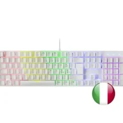 MARS GAMING MK422 TECLADO GAMING MECANICO - ILUMINACION RGB 12 MODOS - TECLAS IMBORRABLES - SWITCHES ANTIPOLVO - FUNCIONES MULTIMEDIA - MULTIPLATAFORMA - ITALIANO - COLOR BLANCO