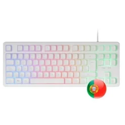 MARS GAMING MK023 TECLADO GAMING - TECNOLOGIA H-MECH RED - ILUMINACION FRGB LED - ANTI-GHOSTING - COMPATIBILIDAD UNIVERSAL - ESTRUCTURA ROBUSTA - PORTUGUES - COLOR BLANCO