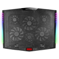 MARS GAMING MNBC5 BASE DE REFRIGERACION PARA PORTATIL HASTA 19 - 6 VENTILADORES - 7 POSICIONES DE INCLINACION - ILUMINACION ARGB DINAMICA - BASE PARA SMARTPHONE - REJILLA DE ALUMINIO - 2 PUERTOS USB 2