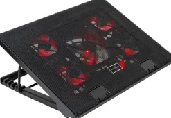 MARS GAMING MNBC2 BASE DE REFRIGERACION PARA PORTATIL HASTA 17.3 USB - INCLINACION AJUSTABLE - 5 VENTILADORES - ILUMINACION LED ROJO