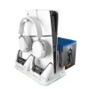 MARS GAMING MPS5-B2 SOPORTE MULTIFUNCION PARA PS5 - CARGA DUAL - REFRIGERACION SILENCIOSA - ILUMINACION RGB - SOPORTE AURICULARES - ORGANIZADOR 15 JUEGOS - COLOR BLANCO