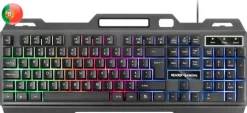 MARS GAMING TECLADO GAMING MK120 - ALUMINIO - ILUMINACION FRGB - SOPORTE SMARTPHONE - PORTUGUES - COLOR NEGRO