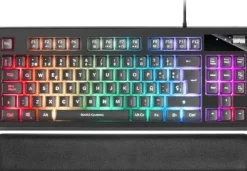 MARS GAMING TECLADO GAMING MKAX RGB CONTROL - COMPACTO TKL - PULSACION H-MECH - 9 EFECTOS RGB - BOTON ROLLER VOLUMEN - REPOSAMUÑECAS MEMORY GEL - COMPATIBILIDAD MULTIPLATAFORMA - COLOR NEGRO