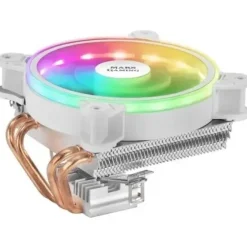 MARS GAMING VENTILADOR CPU 120MM CON DISIPADOR 4 HEATPIPES- ILUMINACION ARGB - VELOCIDAD MAX. 2200RPM - COLOR BLANCO