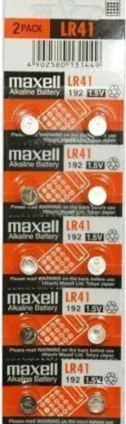 MAXELL PACK DE 10 PILAS ALCALINAS DE BOTON LR41 1.5V