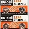 MAXELL PACK DE 10 PILAS ALCALINAS DE BOTON LR44 1.5V