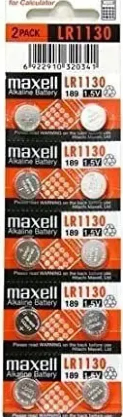 MAXELL PACK DE 10 PILAS ALCALINAS DE BOTON LR1130 1.5V
