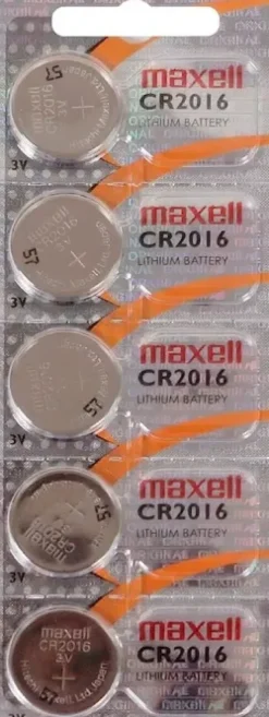 MAXELL PACK DE 5 PILAS LITIO DE BOTON CR2016 3V
