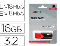 MEMORIA EMTEC USB 3.2 CLICK EASY 16 GB ROJO