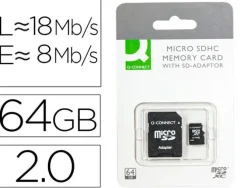 MEMORIA SD MICRO Q-CONNECT FLASH 64 GB CLASE 10 CON ADAPTADOR