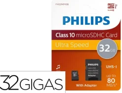 MEMORIA SDHC MICRO PHILIPS 32GB CLASS 10 CON ADAPTADOR