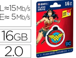 MEMORIA USB EMTEC FLASH 16 GB USB 2.0 COLLECTOR WONDER WOMAN