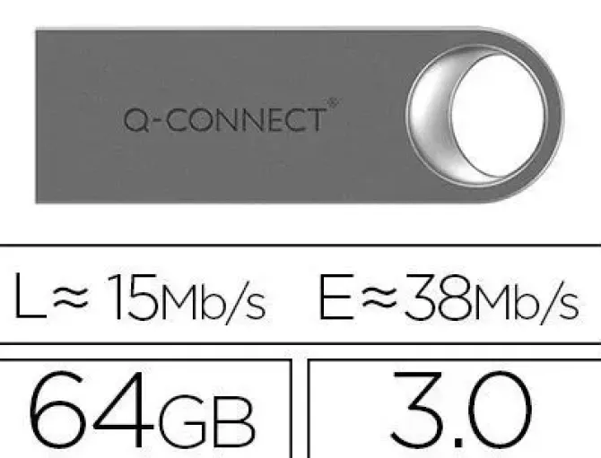 MEMORIA USB Q-CONNECT FLASH PREMIUM 64 GB 3.0