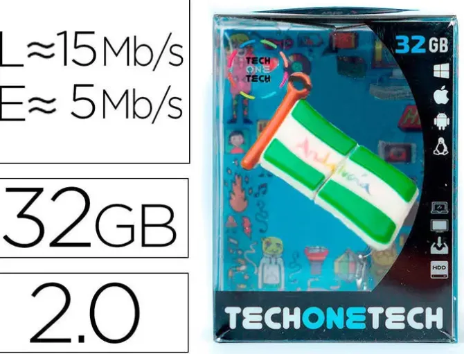 MEMORIA USB TECH ON TECH BANDERA ANDALUCIA 32 GB