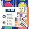 MILAN 0531512 ESTUCHE DE 12 ACUARELAS Ø30 MM + PINCEL SERIE 101 - MEZCLABLE - COLORES FLUORESCENTES Y METALIZADOS