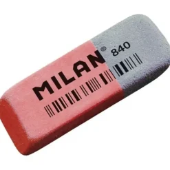 MILAN 840 GOMA DE BORRAR BISELADA - DOBLE USO - FLEXIBLE - MIGA DE PAN - CAUCHO - COLOR ROSA/AZUL