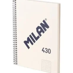 MILAN BLOC ESPIRAL MILAN 80 H A5 CUADRO 5 MM SERIE 1918 BEIGE