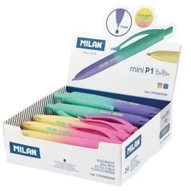 MILAN BOLIGRAFO MINI P1 BALLPEN SUNSET PUNTA DE 1MM COLOR AZUL 176556924SN