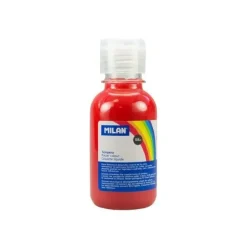 MILAN BOTELLA DE TEMPERA - 125ML - TAPON DOSIFICADOR - SECADO RAPIDO - MEZCLABLE - COLOR ROJO BERMELLON