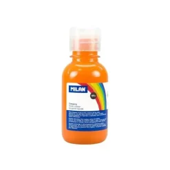 MILAN BOTELLA DE TEMPERA - 125ML - TAPON DOSIFICADOR - SECADO RAPIDO - MEZCLABLE - COLOR NARANJA