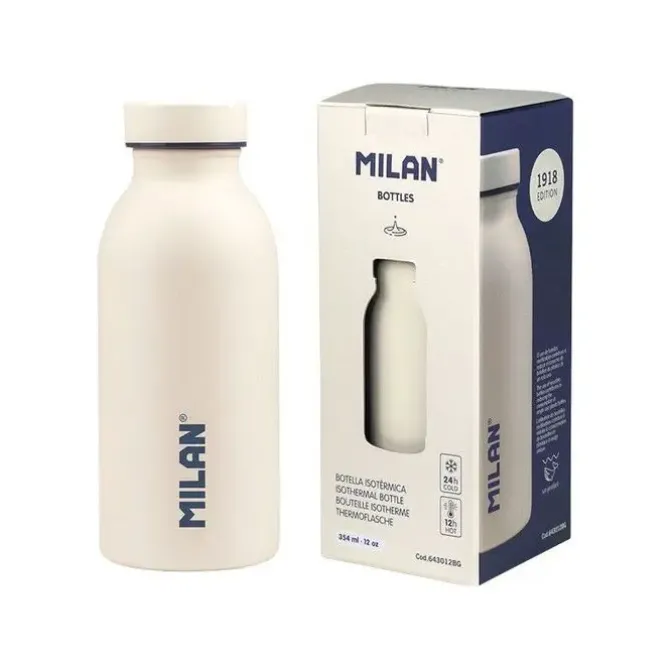 MILAN BOTELLA ISOTERMICA 354ML BEIG GOMA MILAN 643012BG