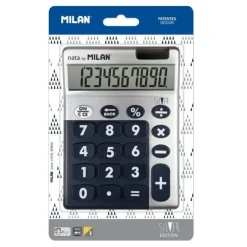 MILAN CALCULADORA 10 DIGITOS SILVER - CALCULADORA DE SOBREMESA - TECLAS GRANDES - TECLA RECTIFICACION ENTRADA DE DATOS - COLOR GRIS