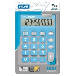 MILAN CALCULADORA 10 DIGITOS DUO - CALCULADORA DE SOBREMESA - TECLAS GRANDES - TECLA RECTIFICACION ENTRADA DE DATOS - COLOR AZUL