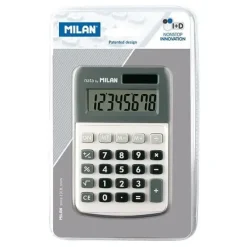 MILAN CALCULADORA DE 8 DIGITOS - CALCULADORA DE SOBREMESA - 3 TECLAS DE MEMORIA Y RAIZ CUADRADA - COLOR GRIS