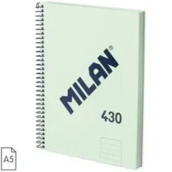 MILAN CUADERNO A5 COLECCION 430 SINCE 1918 VERDE LISO