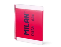 MILAN CUADERNO ESPIRAL MILAN SERIE NATA 624 SINCE 1918 DIN A4 TAPA DURA 80 HOJAS 95 GR CUADRO 5 MM COLOR ROSA