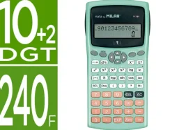 MILAN M240 CALCULADORA CIENTIFICA 10+2 DIGITOS - PANTALLA DE 2 LINEAS - 240 FUNCIONES INTEGRADAS INCLUYENDO 124 CIENTIFICAS - CARCASA PROTECTORA - COLOR TURQUESA