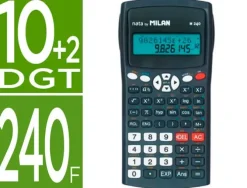 MILAN M240 CALCULADORA CIENTIFICA 10+2 DIGITOS - PANTALLA DE 2 LINEAS - 240 FUNCIONES INTEGRADAS INCLUYENDO 124 CIENTIFICAS - CARCASA PROTECTORA ESTAMPADA - COLOR NEGRO
