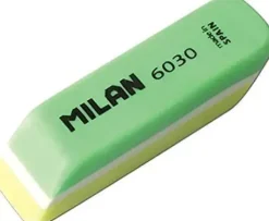 MILAN NATA 6030 GOMA DE BORRAR BISELADA BICOLOR - PLASTICO - NO DAÑA EL PAPEL - COLORES SURTIDOS