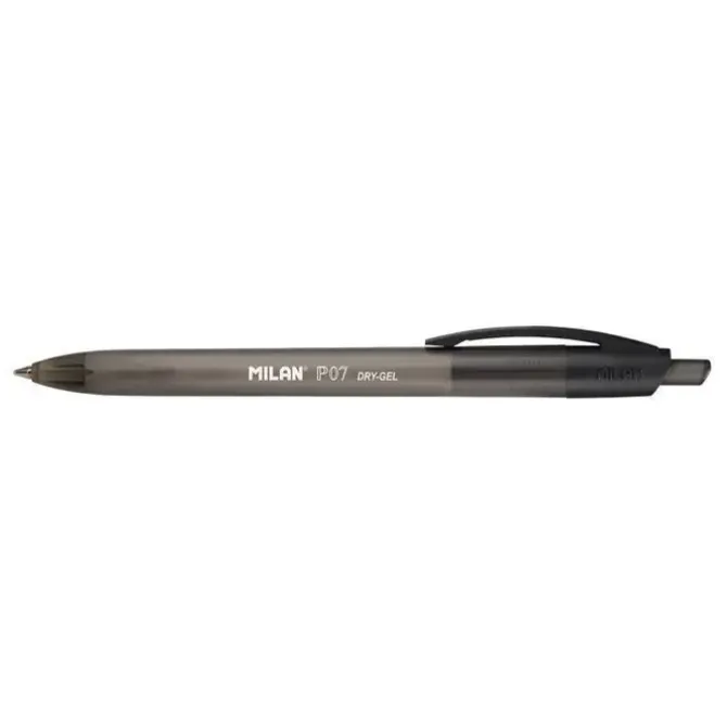MILAN P07 DRY-GEL BOLIGRAFO DE GEL RETRACTIL - PUNTA 0.7MM - SECADO RAPIDO - COLOR NEGRO