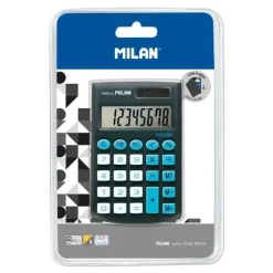 MILAN POCKET CALCULADORA 8 DIGITOS - CALCULADORA DE BOLSILLO - TACTO SUAVE - 3 TECLAS DE MEMORIA Y RAIZ CUADRADA - COLOR NEGRO