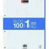 MIQUEL RIUS BLOC1 BLOC ENCOLADO FORMATO A4 - 100 HOJAS DE 70GR CON 4 TALADROS - BANDA DE LAS HOJAS AZUL - BASE DE CARTON - CUADRICULA 5X5