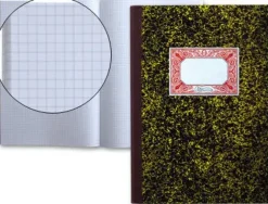MIQUEL RIUS CUADERNO CARTONE CUADRICULA 4MM TAMAÑO FOLIO NATURAL 100 HOJAS SIN NUMERAR - CUBIERTAS DE CARTON CONTRACOLADO - LOMO DE TELA ENGOMADA GRANATE