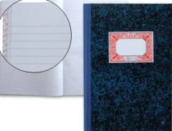 MIQUEL RIUS CUADERNO CARTONE RAYADO HORIZONTAL TAMAÑO FOLIO NATURAL 100 HOJAS SIN NUMERAR - CUBIERTAS DE CARTON CONTRACOLADO - LOMO DE TELA ENGOMADA AZUL